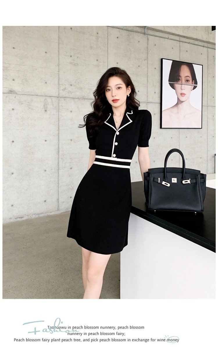 Skirt Summer Ice Silk Knitted French Dress