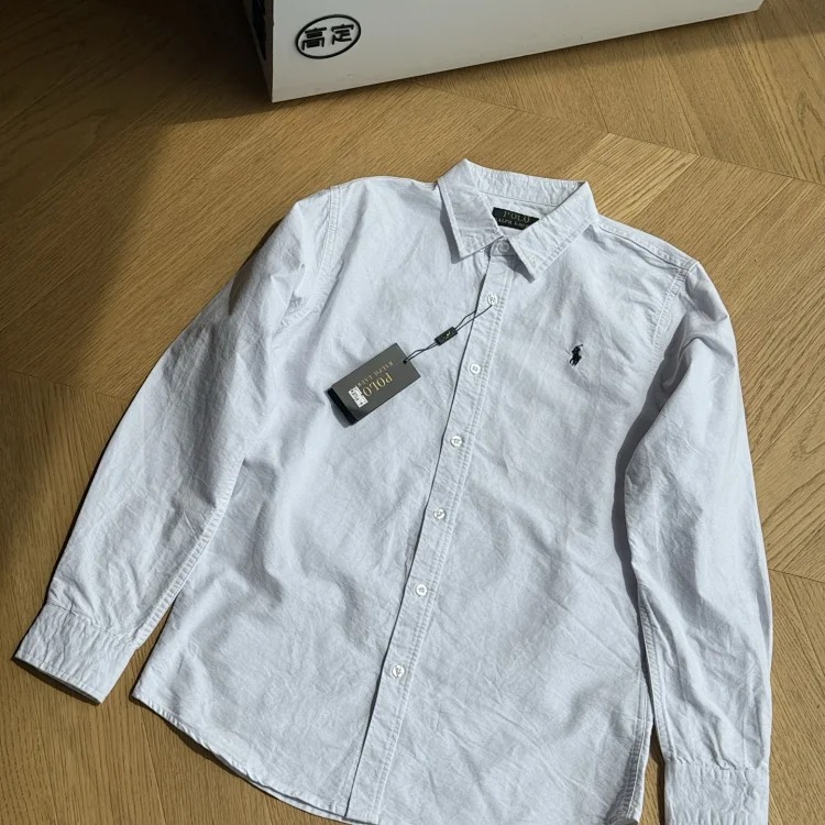 Ralph Lauren Pony Embroidered Cotton Oxford Solid Color Shirt Long Sleeve Lapel Shirt