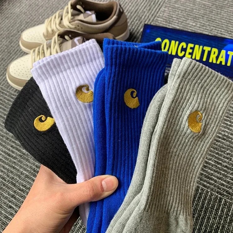 Carhartt Towel Bottom Gold Label Embroidery Simple Workwear Style Skateboard Sports Socks