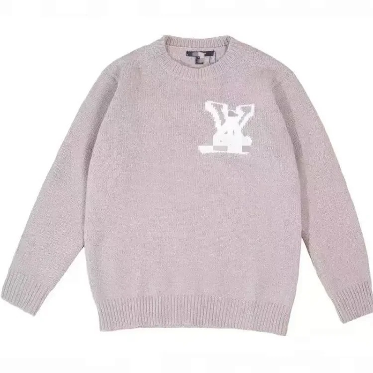 Round neck loose Sweater pullover jacquard letters same style for men and women