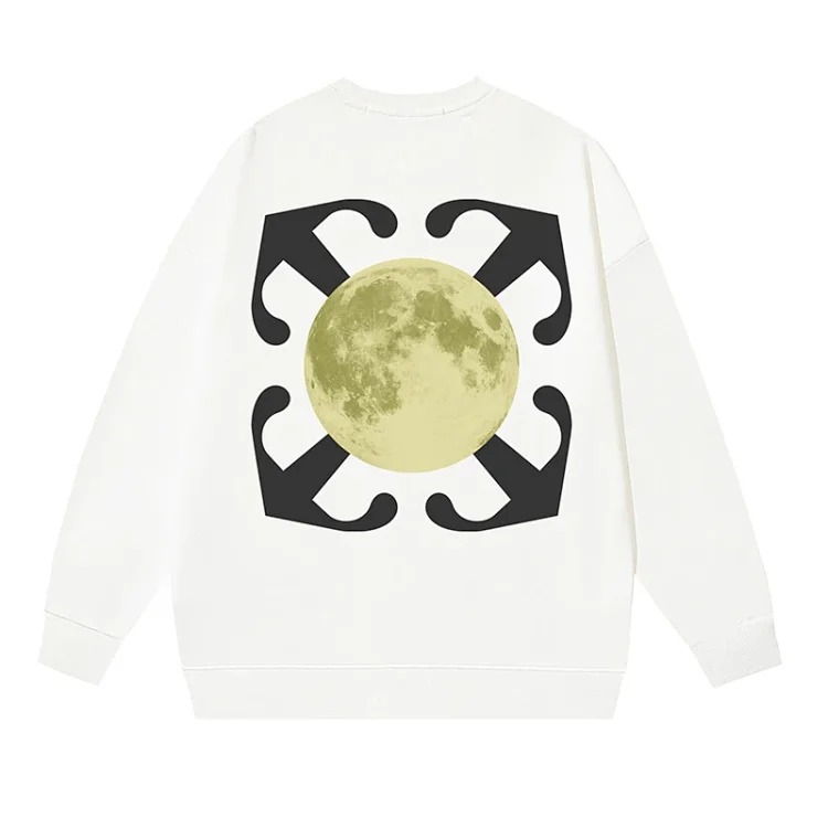 OW arrow oil painting simple printed pullover terry style