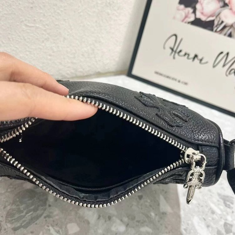 Chrome Hearts Retro High-end Lychee Patterned Shoulder Bag