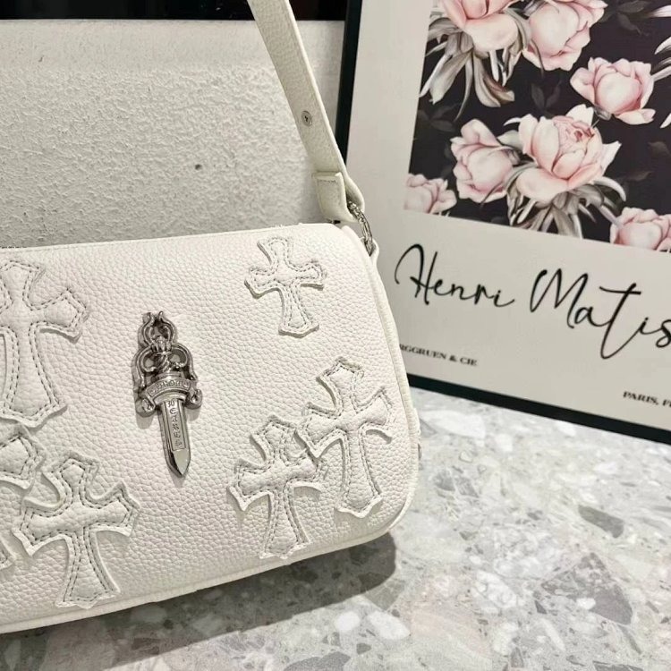 Chrome Hearts Retro High-end Lychee Patterned Shoulder Bag