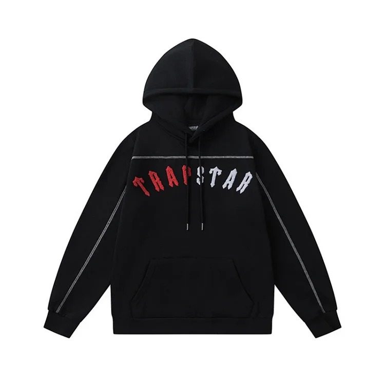 Gradient letter tiger head embroidery hooded sweatshirt + long pants sports suit