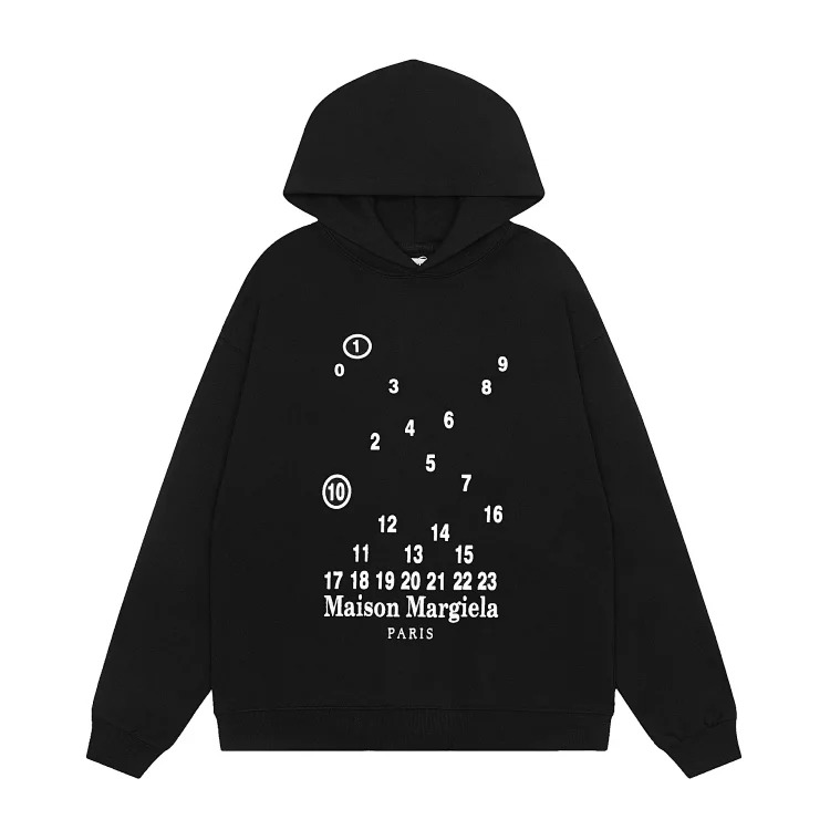 MM6 Autumn and Winter Loose Jacket Casual Hooded Sweatshirt Trendy Print