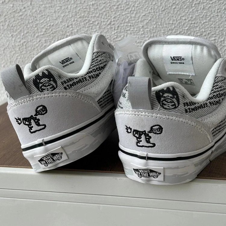 VANS Bubble Matt Ono Co branded Grey White Graffiti Casual Canvas Shoes