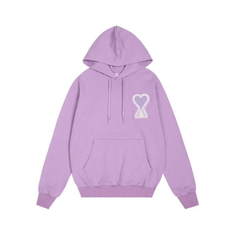 Sweatshirt autumn and winter new long-sleeved hooded unisex small love flat embroidered hoodie
