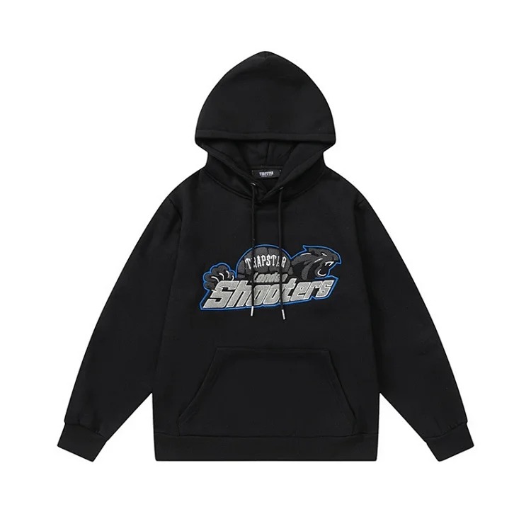 Gradient letter tiger head embroidery hooded sweatshirt + long pants sports suit