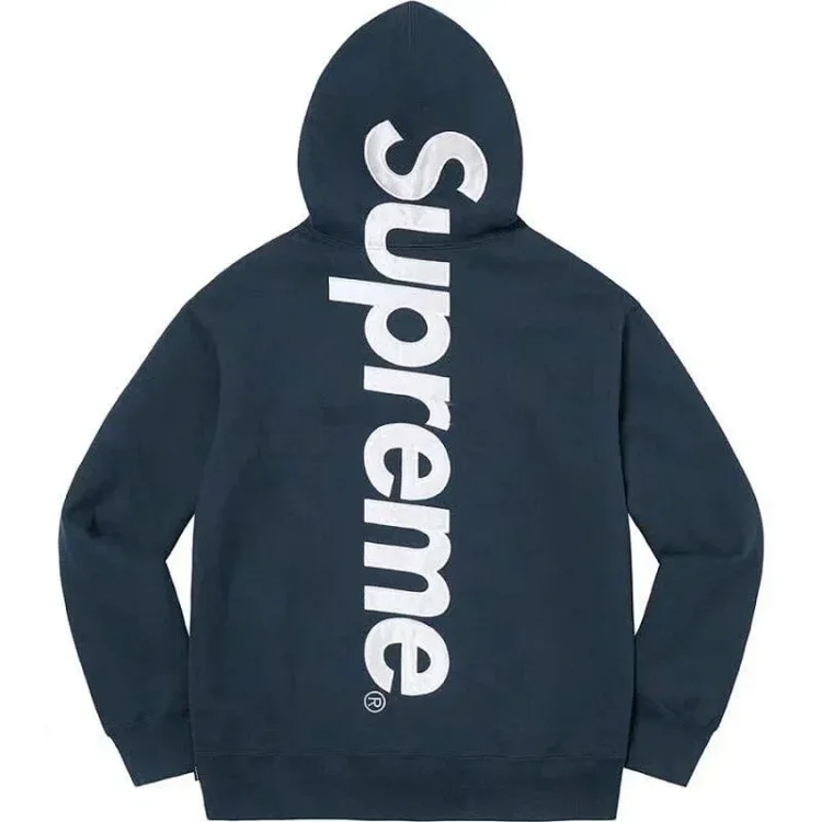 European and American trendy Satin Appliqué Hooded Sweatshirt hooded long-sleeved fleece sweatshirt