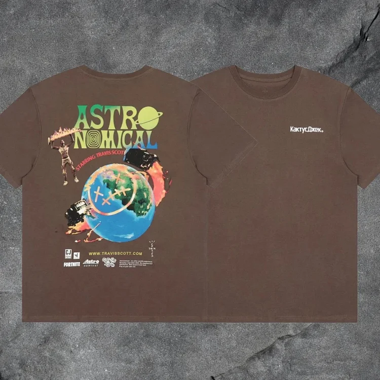travis scott short-sleeved utopia ts joint utopia limited edition american high street t-shirt