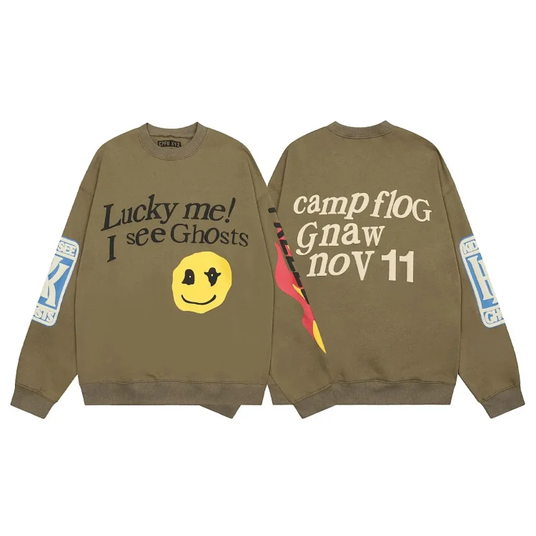 Foam printed sweatshirts for men and women, trendy brand hoodies for couples