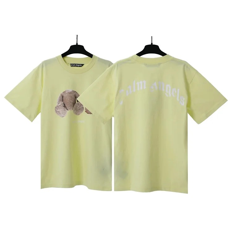 PA palm letter print round neck short-sleeved loose T-shirt