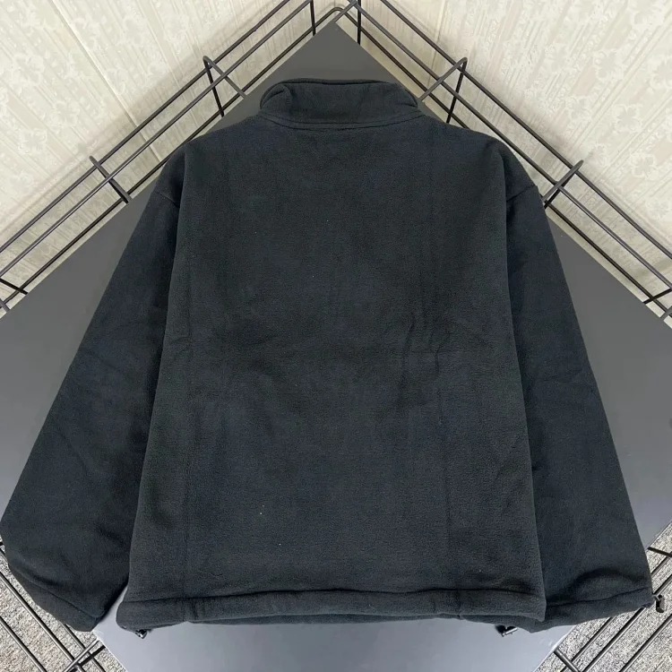 Miu Miu 2024 Black Half-Zip Lambswool Polar Fleece Teddy Jacket