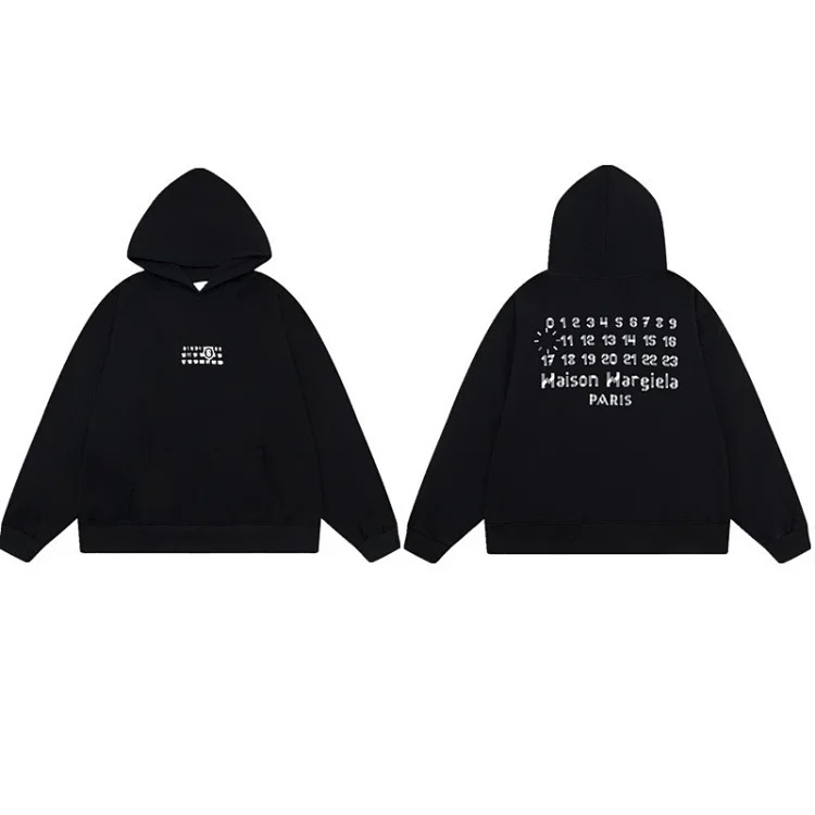 MM6 Autumn and Winter Loose Jacket Casual Hooded Sweatshirt Trendy Print