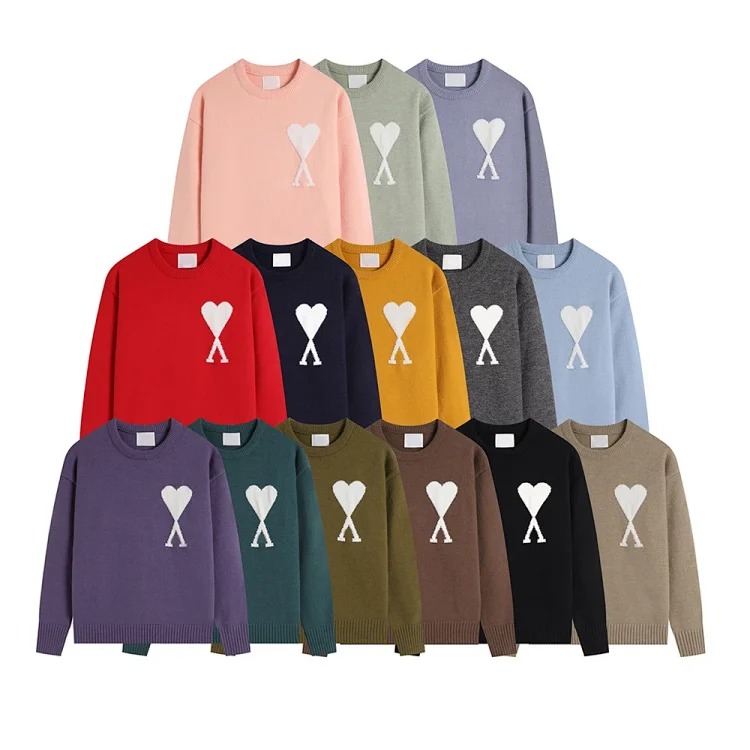 Love sweater for men and women striped youth heart casual pullover sweater
