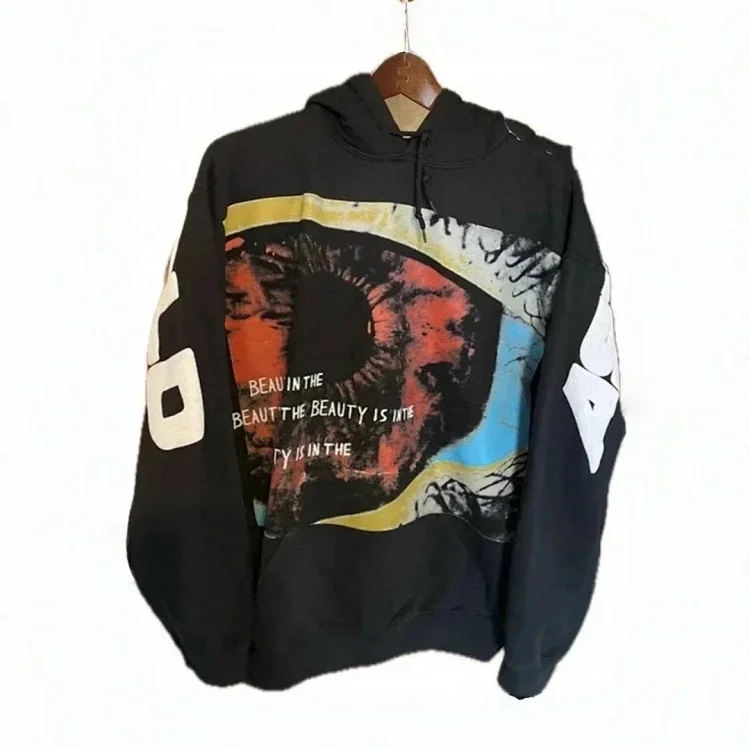 Ink foam printed hoodie plus size sweatshirt