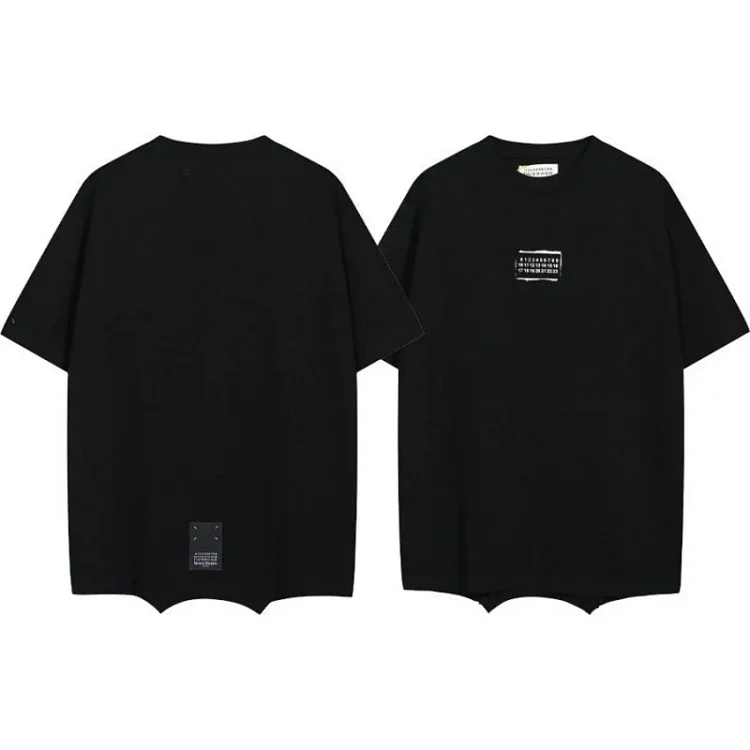 Summer loose letters MM6 embroidered label printing same style for men and women couples