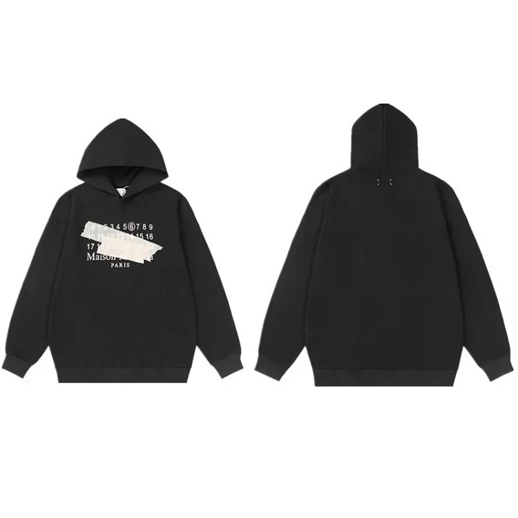 MM6 Autumn and Winter Loose Jacket Casual Hooded Sweatshirt Trendy Print