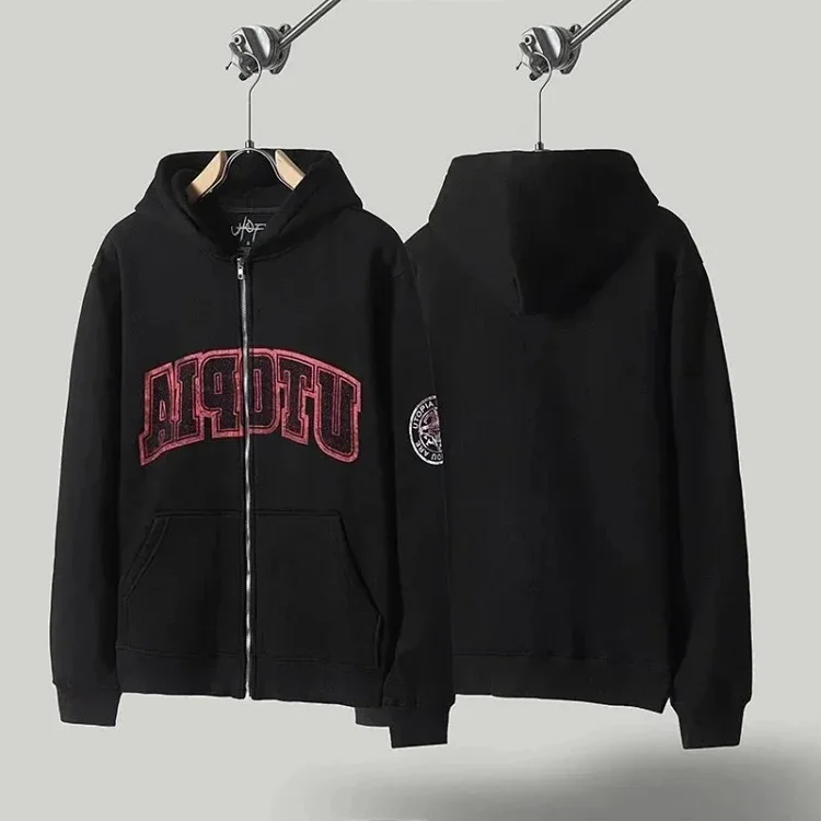 American Niche Brand Travis Scott SS23 UTOPIA Limited Series Reverse Letter Printed Pocket Hoodie