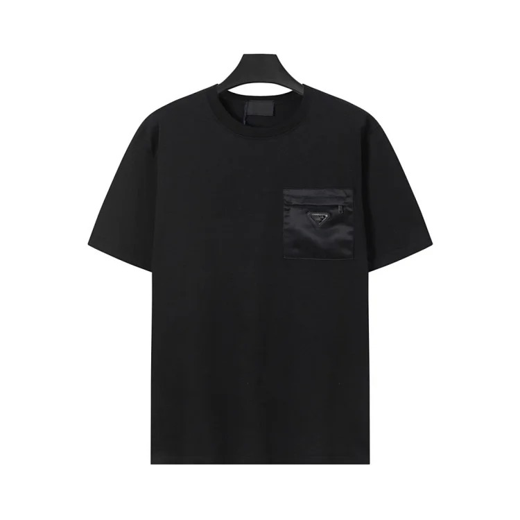 Metal triangle logo series style P short-sleeved T-shirts for men and women