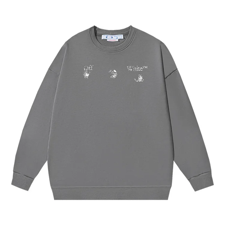 OW arrow oil painting simple printed pullover terry style