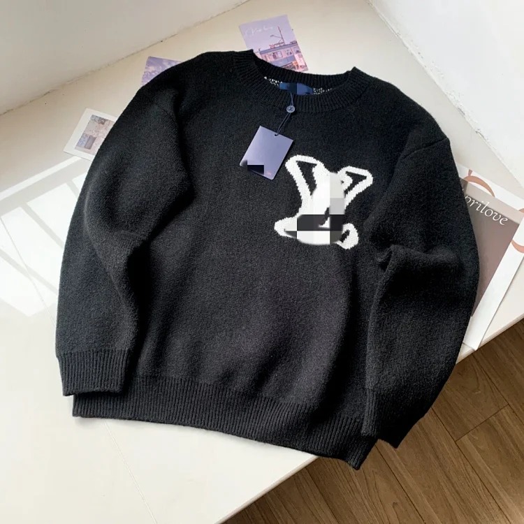 Round neck loose Sweater pullover jacquard letters same style for men and women
