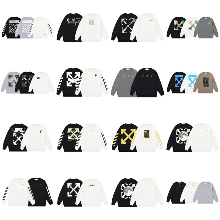 OW arrow oil painting simple printed pullover terry style