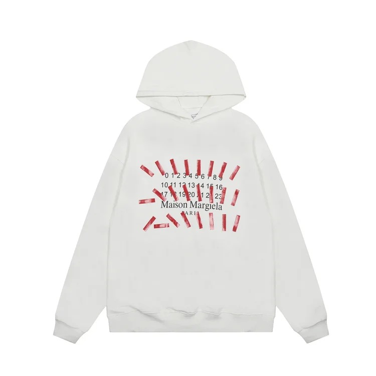 MM6 Autumn and Winter Loose Jacket Casual Hooded Sweatshirt Trendy Print