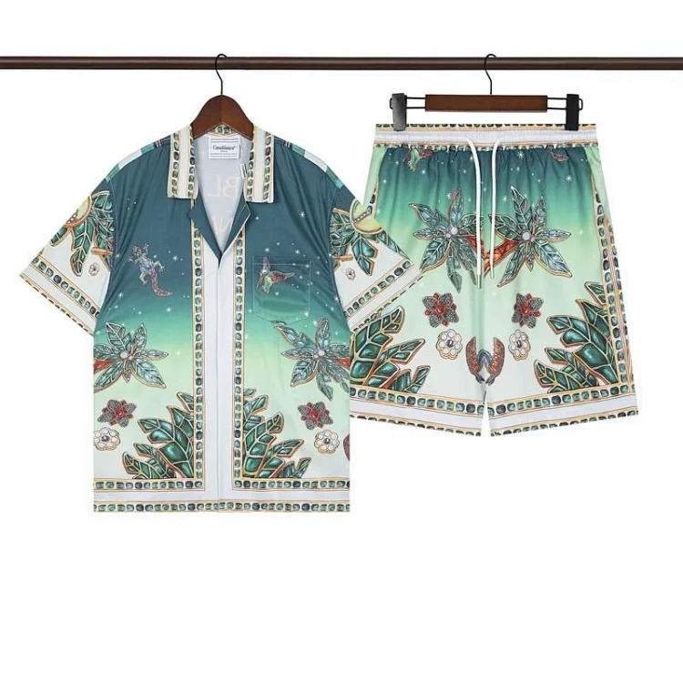 Beach flower shirt loose short sleeve shorts suit
