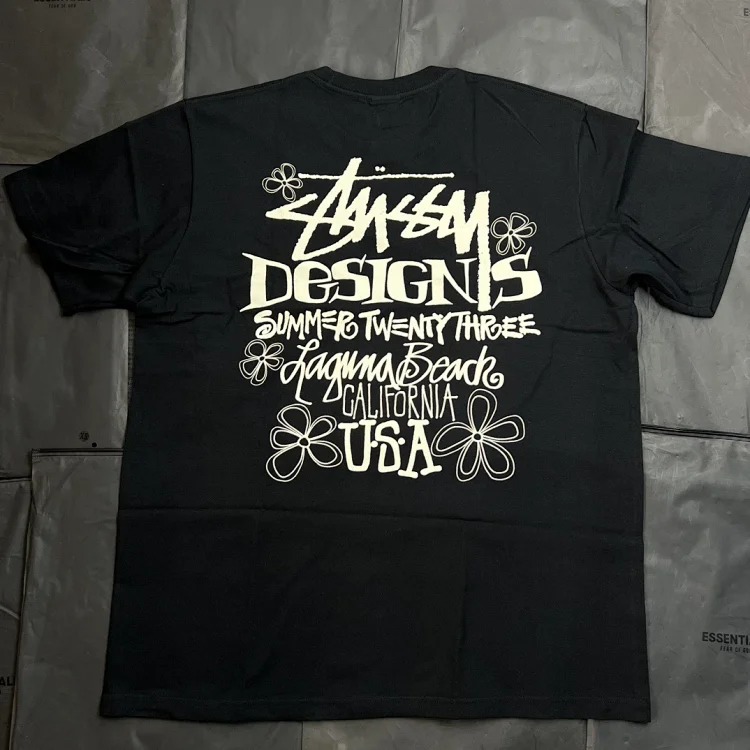 Made in the Original Version, STUSSY California-limited Patterned Round Neck Printed Short-sleeves