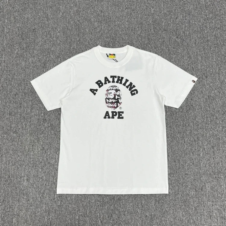Ape head little monkey camouflage men's and women's short-sleeved round neck T-shirt for men
