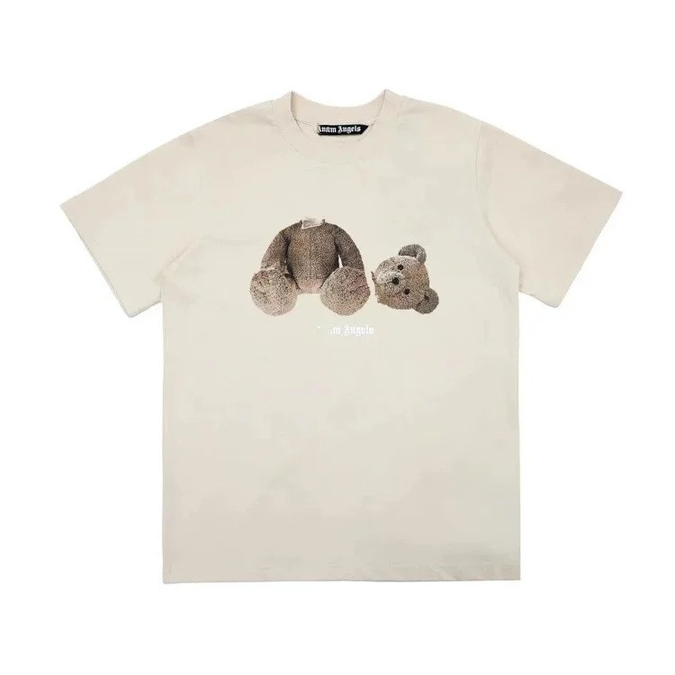 PA palm letter print round neck short-sleeved loose T-shirt