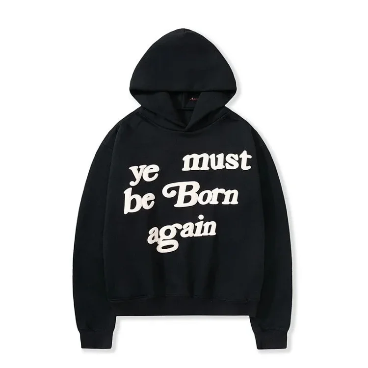 Foam printed sweatshirts for men and women, trendy brand hoodies for couples