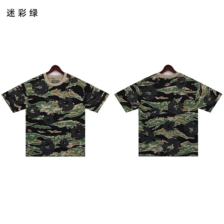 Camouflage foam print casual loose short-sleeved T-shirt shorts