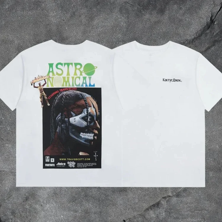 travis scott short-sleeved utopia ts joint utopia limited edition american high street t-shirt