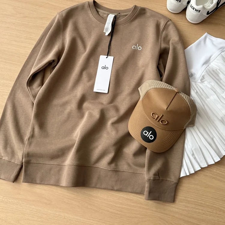 Small label unisex long-sleeved sweatshirt solid color round neck casual top