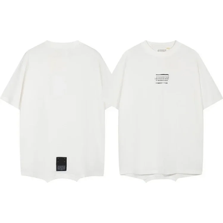 Summer loose letters MM6 embroidered label printing same style for men and women couples