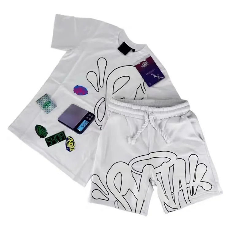 Loose Casual Printed Hip-hop Letter Short-sleeved Tops Street Men's Summer -style Sports Suits T-Shirt