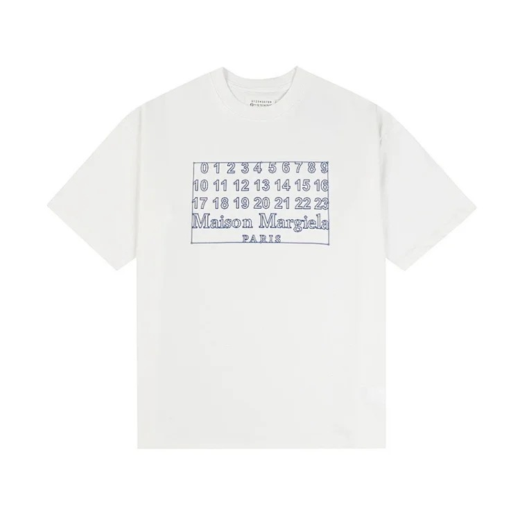 Majia letter embroidery printed short-sleeved T-shirt high street trendy brand for men and women