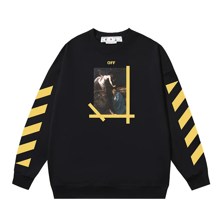 OW arrow oil painting simple printed pullover terry style
