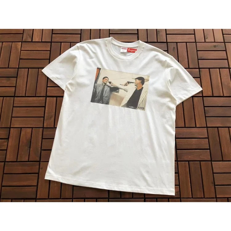 SUP letter print BOX high version short-sleeved T-shirt for men and women