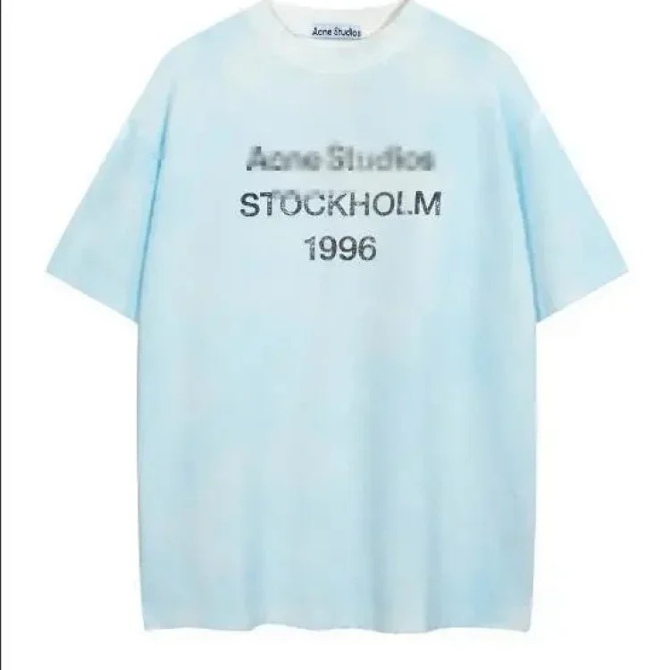 AC washed distressed printed 1996 short-sleeved sweatshirt hoodie