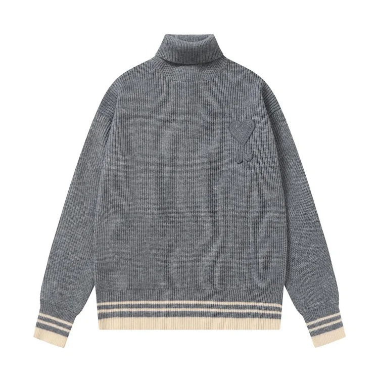 Love embroidered knitted sweater casual loose and versatile couple style