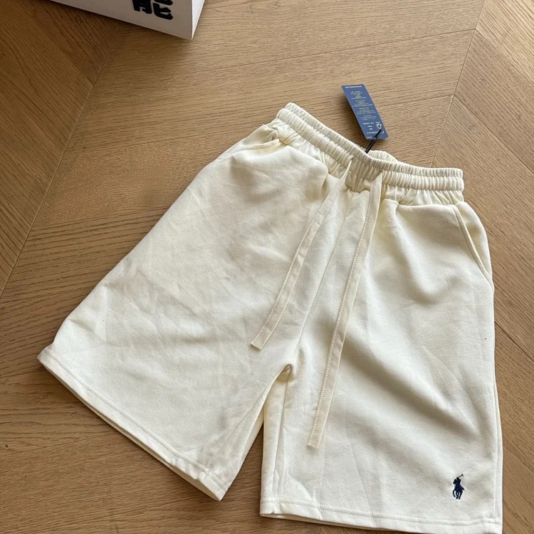 Cotton shorts, casual 50-point beach pants, casual retro pony embroidery