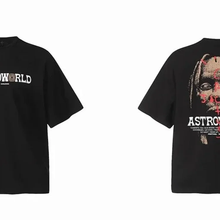 Travis Scott ts Cactus Jack shirt Fujiwara Hiroshi lightning joint TS men's and women's short-sleeved T-shirt