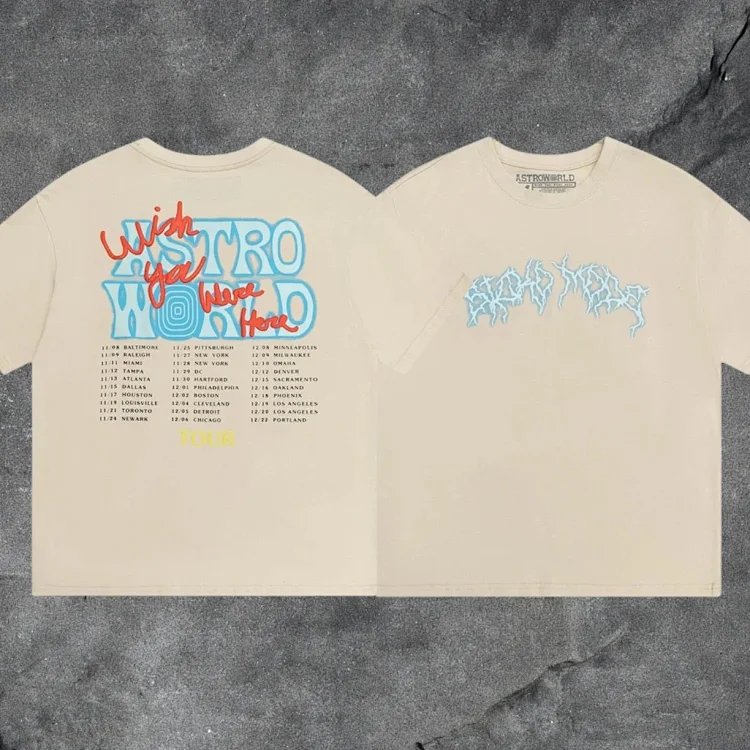 travis scott short-sleeved utopia ts joint utopia limited edition american high street t-shirt