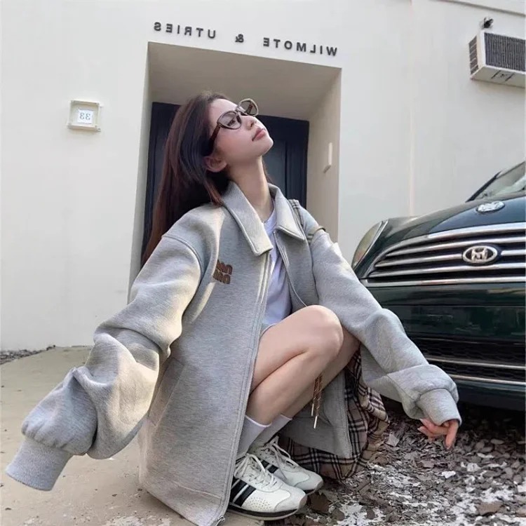 Letter lapel space cotton jacket