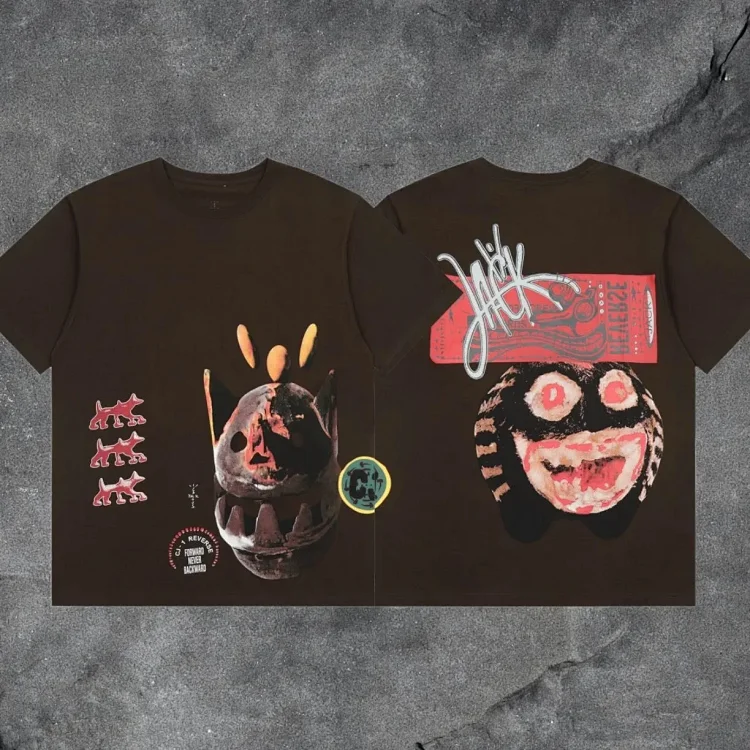 travis scott short-sleeved utopia ts joint utopia limited edition american high street t-shirt