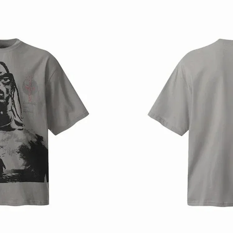 Travis Scott ts Cactus Jack shirt Fujiwara Hiroshi lightning joint TS men's and women's short-sleeved T-shirt