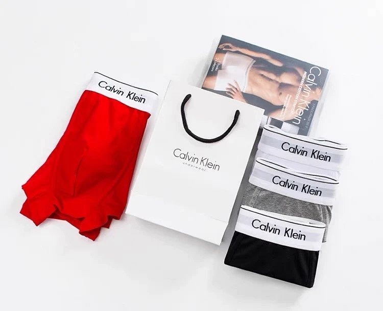 CK Underwear Men's Antibacterial Breathable Anti Pinch Hip Flat Corner Gift Box Set Shorts